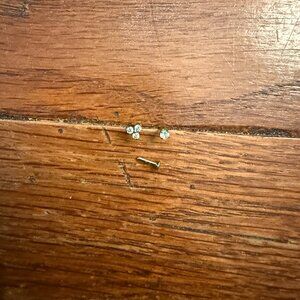 2 Titanium Threadless ends Water Opal and CZ Trinity w/post